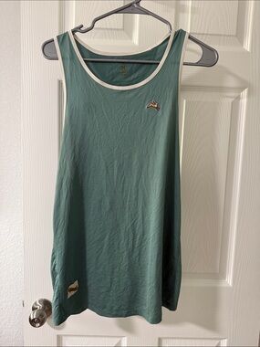 Tracksmith Teal Green Tank Top with White Trim - Women